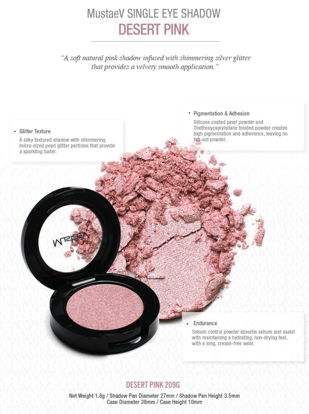 Mustaev Eyeshadow Desert Pink - Image 2