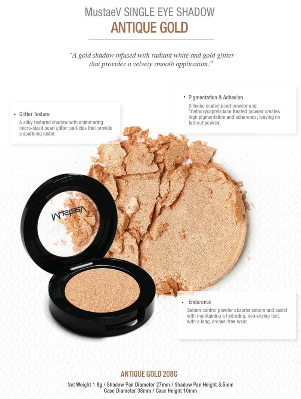 Mustaev Eyeshadows Antique Gold - Image 2