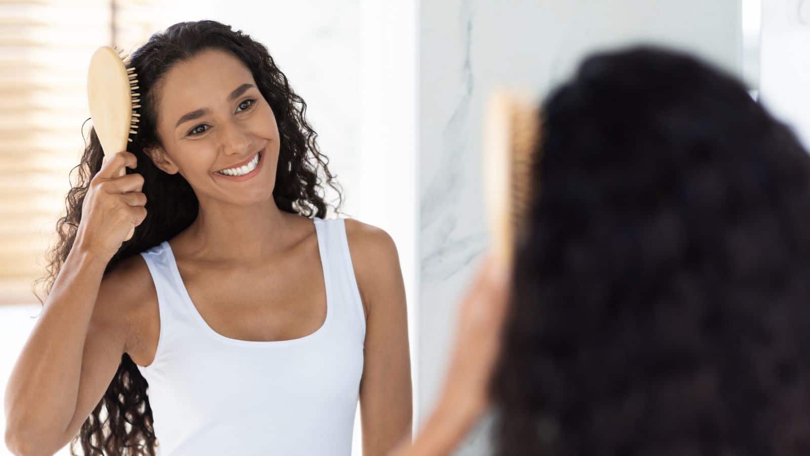 Woman with growing hair
